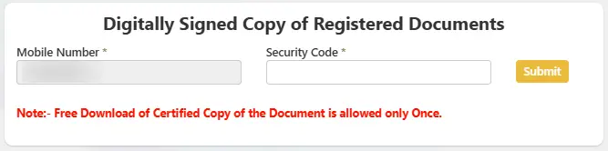 Digitally Signed Copy of Registered Documents
